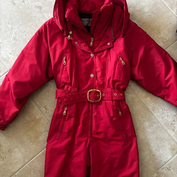 Vintage 90s Metropolis by Couloir Bright Red 1-Piece Ski Suit - Picture 6 of 13